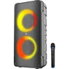 Image de Kodak Portable Party Speaker PRPS-1775 - Double Woofer 4  , Bluetooth, TWS, USB / TF, AUX Input & Karaoke Mic, Disco Light Effects, 3000mAh Battery, Wireless Microphone Inbegrepen - Zwart