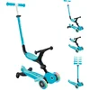 Image de Meegroeistep - Globber Go Up Active Lights Aqua 360 - blauw - lichtgevende wielen - met duwstang - in hoogte verstelbaar - vanaf 15 maanden tot 9 jaar