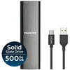 Image de Philips Portable SSD 500 GB - SATA Ultra Speed 4K - USB 3.2 - Read up to 540MB/s - USB-C - Aluminium