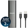 Image de Philips Draagbare externe SSD   2TB   Ultra Slim SATA Ultra Speed   USB-C   USB   leessnelheid tot 550 MB/s   schrijfsnelheid tot 550 MB/s   Aluminium