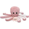 Image de Les déglingos | Les Ptipotos - Pluche Knuffel Filou De Octopus Moeder En Haar Baby Roze