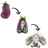 Image de Flipetz - 2-in-1 Knuffel - Velvet de Olifant / Aubergine - 13 x 10 x 24 cm - Les Déglingos