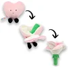 Image de Les duéglingos | Flipetz - Pluche Knuffel Roze En Wit Hart/Bloem