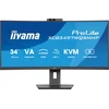 Image de iiyama ProLite XCB3497WQSNPH-B1 - 34 inch - WQHD - VA - USB-Hub (4x) - Verstelbaar - USB-C Dock - Curved - Hello Cam