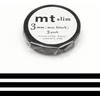 Image de MT Masking tape slim set - Zwart plakband van 3 mm x 7 meter - 3 rollen Smal washi tape