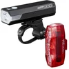 Image de Cateye Ampp900 + Viz300 Verlichtingsset - Fiets Verlichting - Lumen: 900/300 - Stuurdiameter: 22-35mm - USB Oplaadbaar - Zwart/Rood