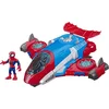 Image de Marvel Super Hero Adventures Jet Quarter Spider-Man - Speelfiguur 12,5 cm