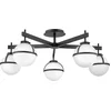 Image de Hinkley LED Plafond Badkamerlamp Hollis | 5X E14 Max 40W | IP44 | Dimbaar | Black