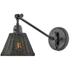 Image de Hinkley LED Wandlamp Arti | 1X E27 Max 60W | Black, Black Rattan Shade