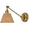 Image de Hinkley LED Wandlamp Arti | 1X E27 Max 60W | Heritage Brass, Natural Rattan Shade