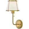 Image de Hinkley LED Wandlamp Clarke | 1X E27 Max 40W | Darkened Brass & Ivory Steel Shade