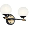 Image de Kichler LED Wandlamp Benno | 2X E27 Max 3W | Black & Champagne Bronze