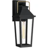 Image de Quoizel LED Wand Buitenlamp Buckley | 1X E27 Max 40W | Matt Black & Brass Accent