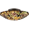 Image de Quoizel Tifanny LED Plafondlamp Kami | 2X E27 Max 60W | Dimbaar | Vintage Bronze