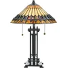 Image de Bohemian Tafellamp - Steady Lighting - Glas - Bohemian - E27 - L: 39.4cm - Voor Binnen - Woonkamer - Eetkamer - Brons