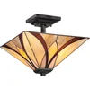 Image de Bohemian Plafondlamp - Steady Lighting - Glas - Bohemian - E27 - L: 35.6cm - Voor Binnen - Woonkamer - Eetkamer - Brons