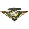 Image de Bohemian Plafondlamp - Steady Lighting - Glas - Bohemian - E27 - L: 35.6cm - Voor Binnen - Woonkamer - Eetkamer - Brons