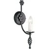 Image de Landelijke Wandlamp - Steady Lighting - Metaal - Landelijk - E14 - L: 19cm - Voor Binnen - Woonkamer - Eetkamer - Zwart