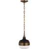 Image de Feiss LED Hanglamp Cadence | 1X E27 Max 60W | Dimbaar | Dark Antique Brass/ Matte Black