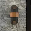 Image de Quoizel LED Wand Buitenlamp Chasm | 5.5W 3000K 830 | IP44 | Dimbaar | Matte Black (with painted wood effect strap)