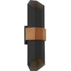 Image de Quoizel LED Wand Buitenlamp Chasm | 9.5W 3000K 830 | IP44 | Dimbaar | Matte Black (with painted wood effect strap)