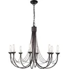 Image de Landelijke Kroonluchter - Steady Lighting - Metaal - Landelijk - E14 - L: 86cm - Voor Binnen - Woonkamer - Eetkamer - Zwart