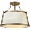 Image de Hinkley LED Plafondlamp Charlotte | 3X E27 Max 60W | Dimbaar | Brushed Caramel, Linen Shade