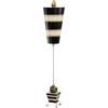 Image de Flambeau LED Tafellamp Peony | 1X E27 Max 60W | Taupe and Black Stripes