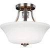 Image de Feiss LED Plafondlamp Evington | 2X E27 Max 60W | Dimbaar | Satin Nickel