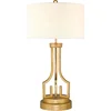 Image de Gilded Nola LED Tafellamp Lemuria | 1X E27 Max 60W | Distressed Gold, Ivory Shade