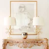 Image de Gilded Nola LED Tafellamp Sun King | 1X E27 Max 60W | Distressed Gold, Cream Shade