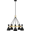 Image de Feiss LED Kroonluchter | 5X E27 Max 60W | Dimbaar | Midnight Black / Burnished Brass