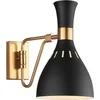 Image de Feiss LED Wandlamp Joan | 1X E27 Max 60W | Midnight Black / Burnished Brass