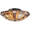 Image de Quoizel Tifanny LED Plafondlamp Inglenook | 2X E27 Max 60W | Valiant Bronze & Art Glass Shade