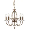 Image de Landelijke Kroonluchter - Steady Lighting - Metaal - Landelijk - E14 - L: 48cm - Voor Binnen - Woonkamer - Eetkamer - Zilver