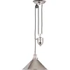 Image de Landelijke Hanglamp - Steady Lighting - Metaal - Landelijk - E27 - L: 37cm - Voor Binnen - Woonkamer - Eetkamer - Zilver