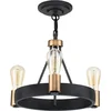 Image de Hinkley LED Hanglamp Silas | 3X E27 Max 60W | Dimbaar | Aged Zinc & Heritage Brass