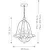 Image de Quoizel LED Hanglamp Bradbury | 4X E14 Max 40W | Dimbaar | Grey Ash