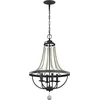 Image de Feiss LED Kroonluchter | 4X E14 Max 40W | Dimbaar | Dark Weathered Zinc with Driftwood Grey