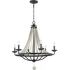 Image de Feiss LED Kroonluchter | 6X E14 Max 40W | Dimbaar | Dark Weathered Zinc with Driftwood Grey