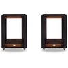 Image de Wharfedale Linton Speaker Stands   Houtafwerking   Spike-voetjes   Opbergruimte voor LP-platen   Walnoot