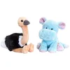 Image de Keel Toys - 2 Knuffels - Pippins - Nijlpaard - Struisvogel - 14 cm
