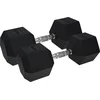Image de Urban Fitness PRO Hex Dumbbell - rubber coating (paar) Zwart - 12.5kg