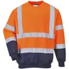 Image de Portwest Tweekleuren Hi-Vis Sweatshirt B306 - Oranje/Marine - XL