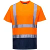 Image de Portwest Tweekleuren T-shirt S378 - Oranje/Marine - L