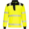 Image de Portwest PW3 Hi-Vis Sweatshirt met 1/4 rits PW326 - Geel/Zwart - XXL