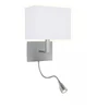 Image de Searchlight HOTEL Slaapkamer Wandlamp met Leeslamp Zilver