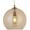 Image de Balls Glazen hanglamp brons globe 25cm amber - Modern - Searchlight