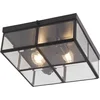 Image de Searchlight Flush Plafonnieres - Landelijk Zwart - 2 jaar garantie