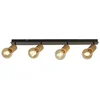 Image de Searchlight SPINNY Spot Plafondlamp 4 Lichts Hout Zwart